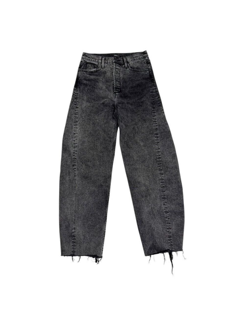 AQUA Luxury Designer BARREL JEANS Denim Grey Pants Womens 25